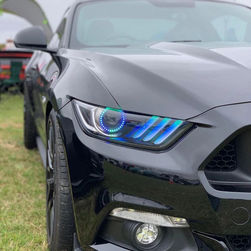 Oracle 15-17 Ford Mustang V6/GT/Shelby Dynamic DRL  w/ Halo Kit - ColorSHIFT - Dynamic NO RETURNS