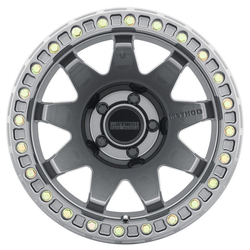 Method MR108 17x9 -44mm Offset 5x5 71.5mm CB Gloss Titanium w/BH-H24125-38 Wheel