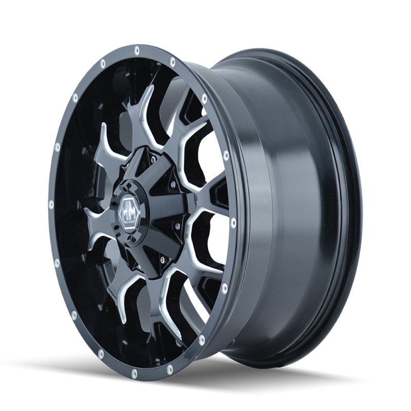 Mayhem 8015 Warrior 20x9 / 8x165.1 BP / 0mm Offset / 130.8mm Hub Black w/ Milled Spokes Wheel