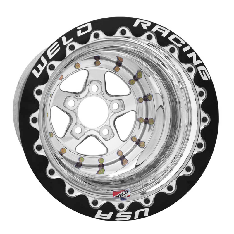 Weld Alumastar 2.0 15x14 / 5x5 BP / 6in. BS / Polished Wheel - Black Double Beadlock