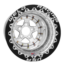 Load image into Gallery viewer, Weld Alumastar 15x14/5x4.75/4 BS/3.18 HB - Black Center - Polished Shell - Polished SBL MT Wheel