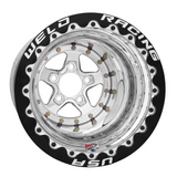 Weld Alumastar 15x14 / 5x4.5 / 4 BS / 3.18 HB - Polished Center - Polished Shell - Black DBL Wheel