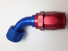 Load image into Gallery viewer, Fragola -10AN Fem x -8AN Hose 60 Degree Reducing Hose End - Blue/Red