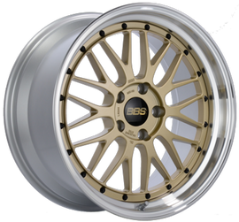 BBS LM 19x9.5 5x120 ET22 Gold Center / Diamond Cut Lip Wheel -82mm PFS/Clip Req