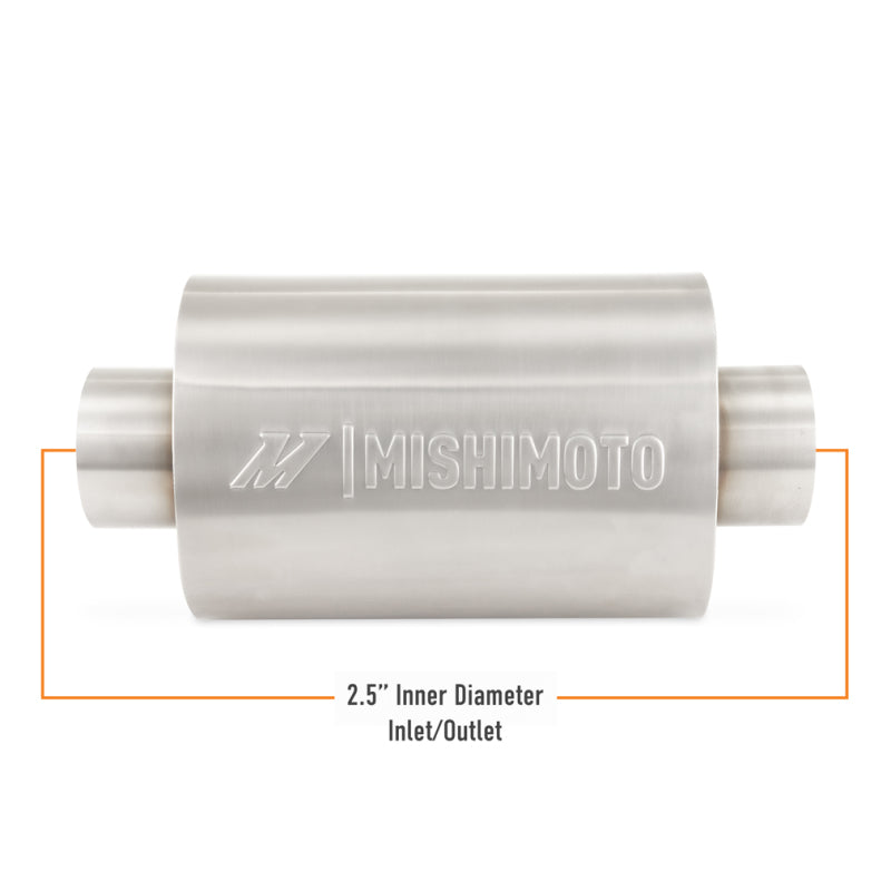 Mishimoto Universal Resonator with 2.5in Inlet/Outlet - Brushed