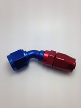 Load image into Gallery viewer, Fragola -10AN Fem x -8AN Hose 45 Degree Reducing Hose End - Blue/Red
