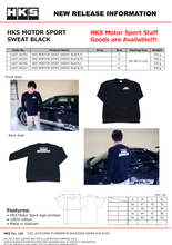 Load image into Gallery viewer, HKS MOTORSPORT SWEATSHIRT BLACK M