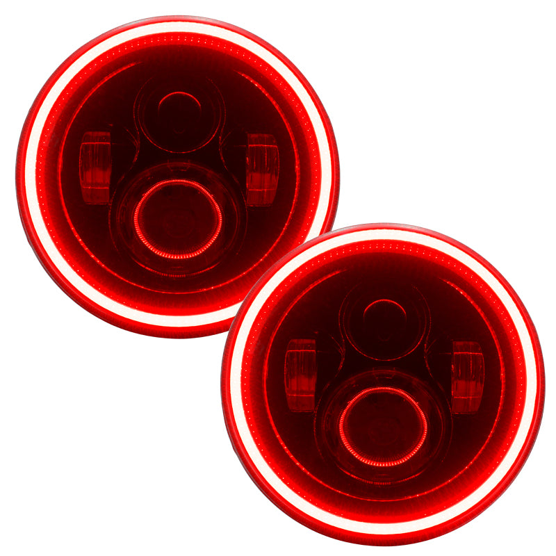 Oracle 7in High Powered LED Headlights - Black Bezel - Red NO RETURNS