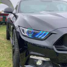 Load image into Gallery viewer, Oracle 15-17 Ford Mustang Dynamic RGB+A Pre-Assembled Headlights - Black Edition - NO RETURNS