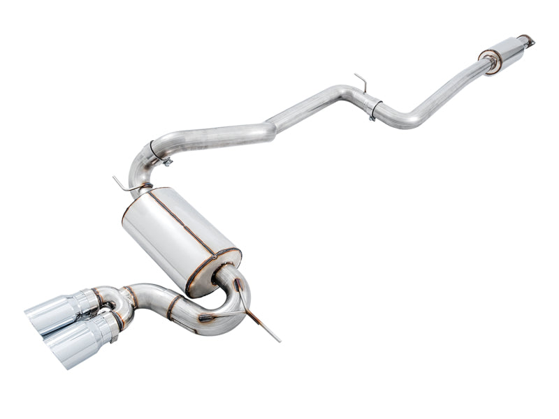 AWE Tuning Ford Focus ST Touring Edition Cat-back Exhaust - Resonated - Chrome Silver Tips