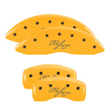 MGP 4 Caliper Covers Engraved Front & Rear Vintage Style/RT Yellow finish black ch
