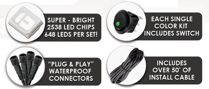 Oracle LED Illuminated Wheel Rings - Double LED - Red NO RETURNS