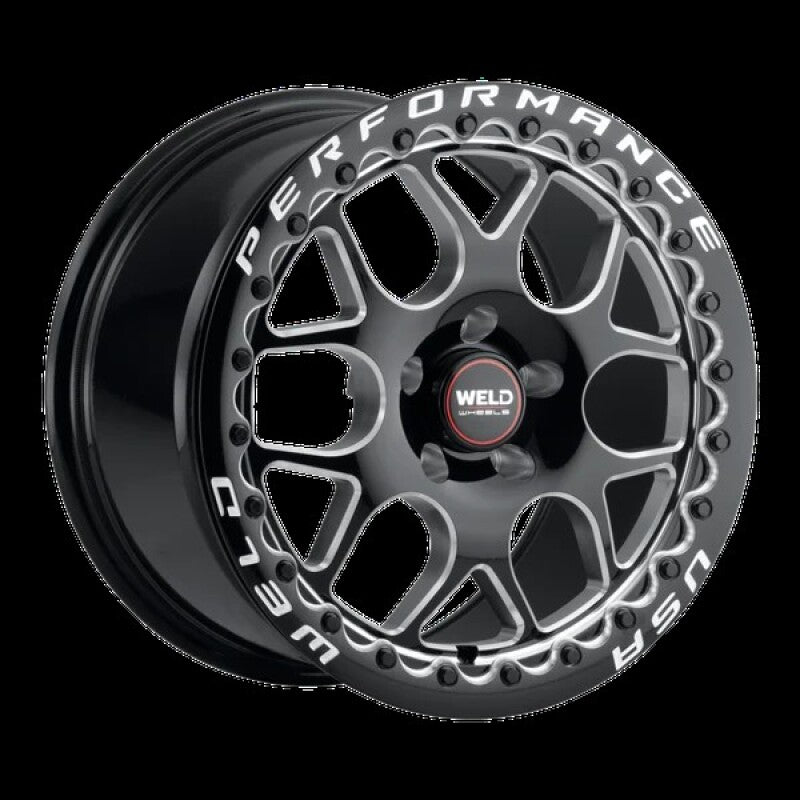 Weld Solana Beadlock 17x10 / 5x114.3 BP / ET48 / 78.1mm Bore - Gloss Black MIL DIA Wheel
