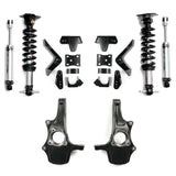QA1 2019+ Chevrolet Silverado / GMC Sierra 1500 Double Adjustable 4/5in Lowering Kit w/ Spindles