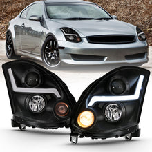 Load image into Gallery viewer, ANZO 2003-2007 Infiniti G35 Projector Headlight Plank Style Black (HID Compatible, No HID Kit )