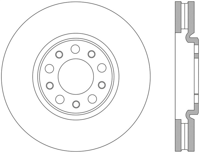 StopTech 13+ Dodge Dart Performance Slotted & Drilled Front Right Rotor