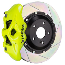 Load image into Gallery viewer, Brembo 15-18 M3 Excl CC Brakes Rr GT BBK 4Pis Cast 380x28 2pc Rotor Slotted Type1-Fluo. Yellow