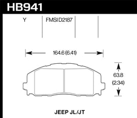 Hawk 2018 Jeep Wrangler Rubicon LTS Street Front Brake Pads
