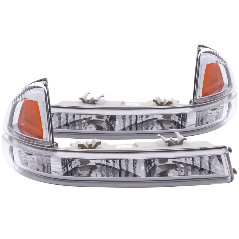 ANZO 1997-2004 Dodge Dakota Euro Parking Lights Chrome w/ Amber Reflector