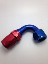 Load image into Gallery viewer, Fragola -10AN Nut x -12AN Hose Reducing Hose End - Blue/Red 120 Degree