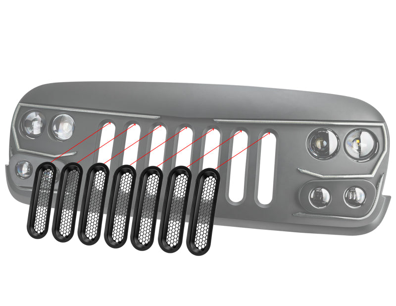 Oracle Vertical Mesh Inserts for Vector Grille (JK Model Only) NO RETURNS