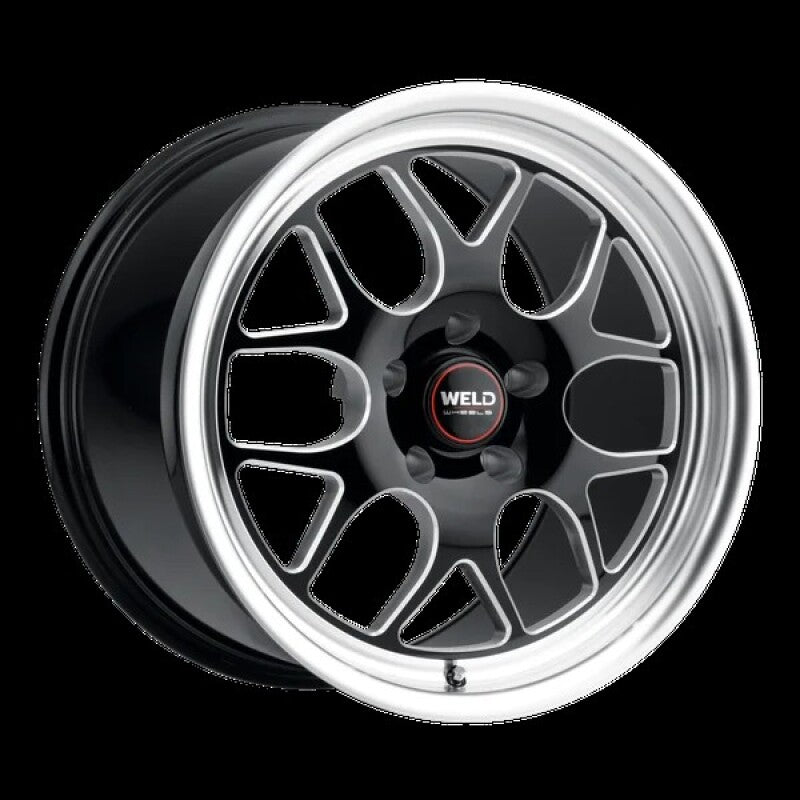 Weld Solana Drag 15x10 / 5x114.3 BP / ET25 /  7.46in BS / 78.1 Dia  - Gloss Black Milled Wheel