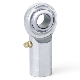 QA1 C Series 2-Pc Rod End - Female/Left Hand - 14mm Bore x M14x2.0 w/Zerk - Carbon Steel