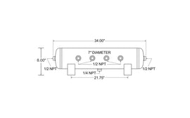 Firestone Air Tank 5 Gallon - 6 x 1/2NPT - 1 x 1/4in NPT (WR17609545)