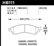 Load image into Gallery viewer, Hawk 94-04 Mustang Cobra / 88-95 Corvette 5.7L / 88-92 Camaro w/ Hvy Duty Brakes Front HP+ Street Br