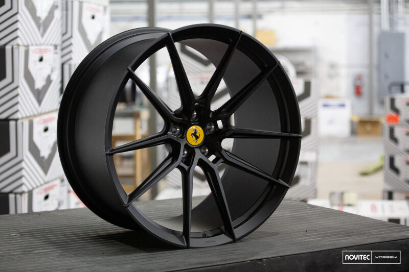 Vossen x Novitec NF9 22x12in - 5x114.3 BP - ET49 - Satin Black Ferrari 458 Rear Wheel