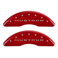 Load image into Gallery viewer, MGP 4 Caliper Covers Engraved Front 2015/Mustang Engraved Rear 2015/Bar &amp; Pony Red/Silve 19in. Min