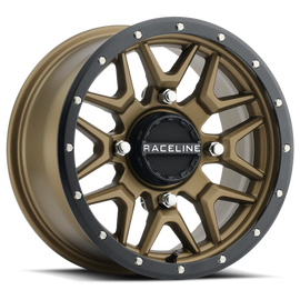 Raceline A94BZ Krank 14x7in / 4x137 BP / 38mm Offset / 110.18mm Bore - Bronze & Black Lip Wheel
