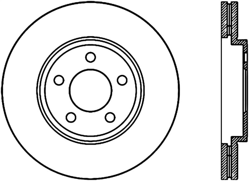 StopTech 03-11 Ford Crown Victoria Cryo Slotted Front Left Sport Brake Rotor