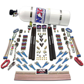 Nitrous Express Shark Dual Stage/Gas/Rails 16 Nozzles Nitrous Kit (200-1200HP) w/Composite Bottle