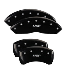 Load image into Gallery viewer, MGP 4 Caliper Covers Engraved Front &amp; Rear MGP Black Finish Silver Char 2019 Chevrolet Blazer