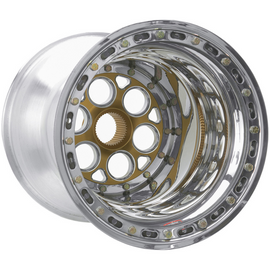 Weld Magnum Sprint 15x17 / 42-Spline / 5in. BS Gold Wheel - Outer Beadlock w/6-Dzus Cover