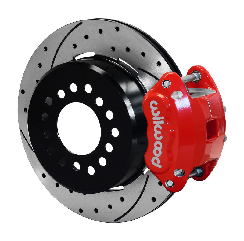 Wilwood D154 P/S P-B Kit Drilled-Red New Big Ford 2.50in Off Staggered Mount