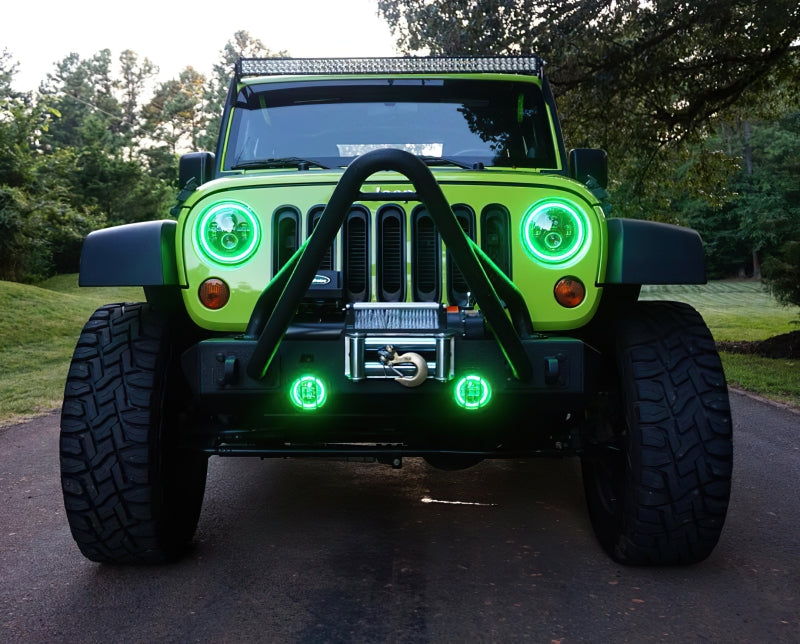 Oracle 7in High Powered LED Headlights - Black Bezel - ColorSHIFT 2.0 NO RETURNS