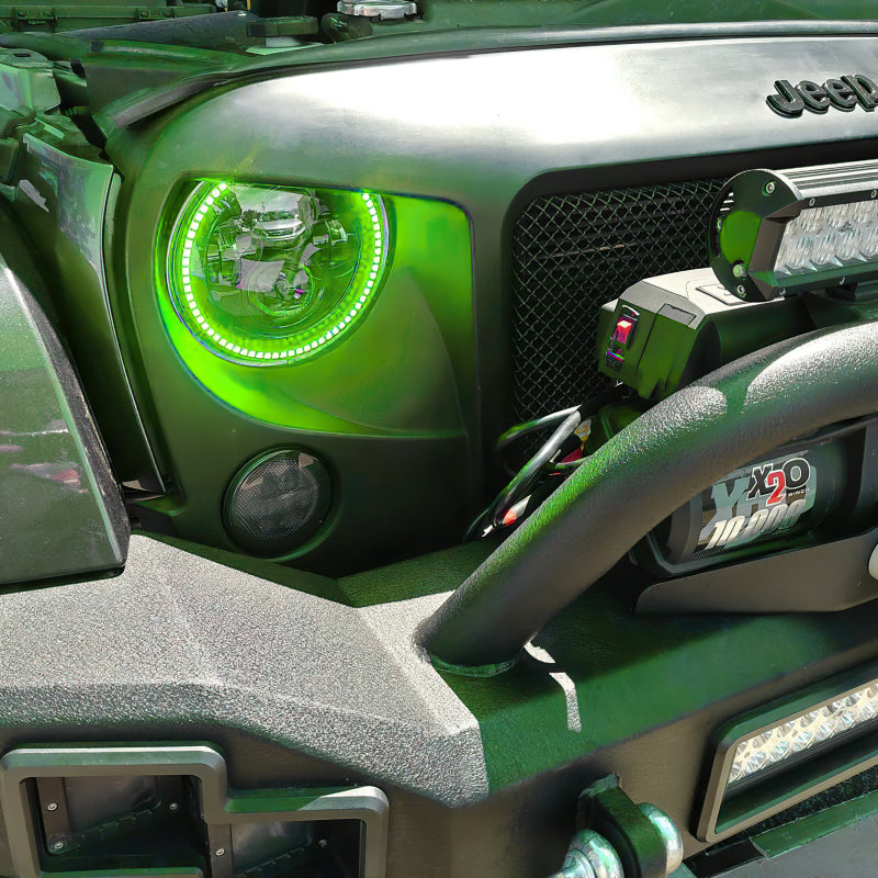 Oracle 7in High Powered LED Headlights - Black Bezel - ColorSHIFT No Controller NO RETURNS