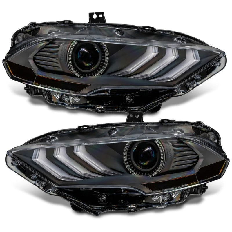 Oracle Lighting 18-23 Ford Mustang Dynamic ColorSHIFT LED Headlights - Black Series NO RETURNS