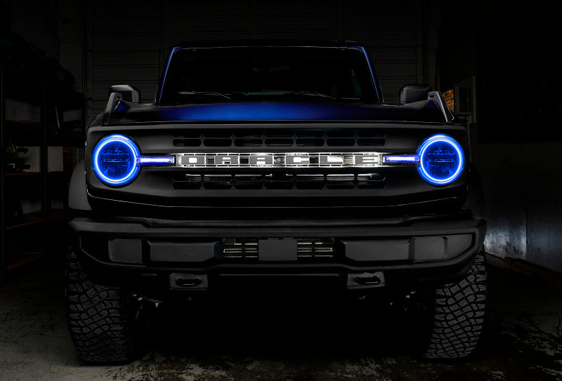 Oracle 21-22 Ford Bronco Headlight Halo Kit w/DRL Bar - Base Headlights -w/2.0 Controller NO RETURNS