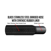 Load image into Gallery viewer, Flo Supply 6AN Black Stainless Steel Braided Hose - Synthetic Rubber Liner