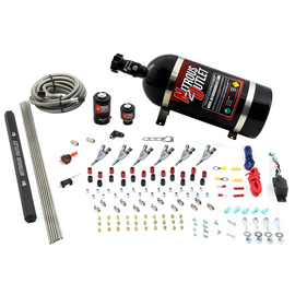 6 Cylinder 2 Solenoid Direct Port System With Single Injection Rail and 90 Degree Nozzles, High Fuel Pressure Gas (10lb Bottle)
