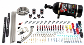 6 Cylinder 4 Solenoid Dual Stage Direct Port System With Dual Injection Rails and Straight Blow Through Nozzles, Low Fuel Pressure E85 (10lb Bottle)
