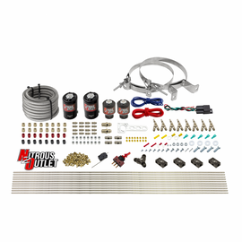 8 Cylinder Dual Stage Direct Port Nitrous System - .122 Nitrous/.177 Fuel Solenoids - Straight Blow Through Nozzles (12lb Bottle)