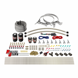 8 Cylinder Single Stage Direct Port Nitrous System - .122 Nitrous/.177 Fuel Solenoids - Alcohol - Straight Blow Through Nozzles (12lb Bottle)
