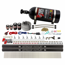 Load image into Gallery viewer, 8 Cylinder Single Stage Direct Port Nitrous System with Injection Rails - Gas - .112 Nitrous/.177 Fuel - 45-55 PSI - Straight Blow Through Nozzles (10lb Bottle)