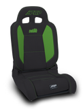 PRP EnduroDaily Reclining Suspension Seat - Black/Green Vinyl - Passenger