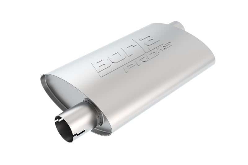 Borla Universal Pro-XS Muffler Oval 3in Inlet/Outlet Offset/Offset Notched Muffler