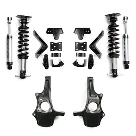 QA1 2019+ Chevrolet Silverado / GMC Sierra 1500 Single Adjustable 4/5in Lowering Kit w/ Spindles